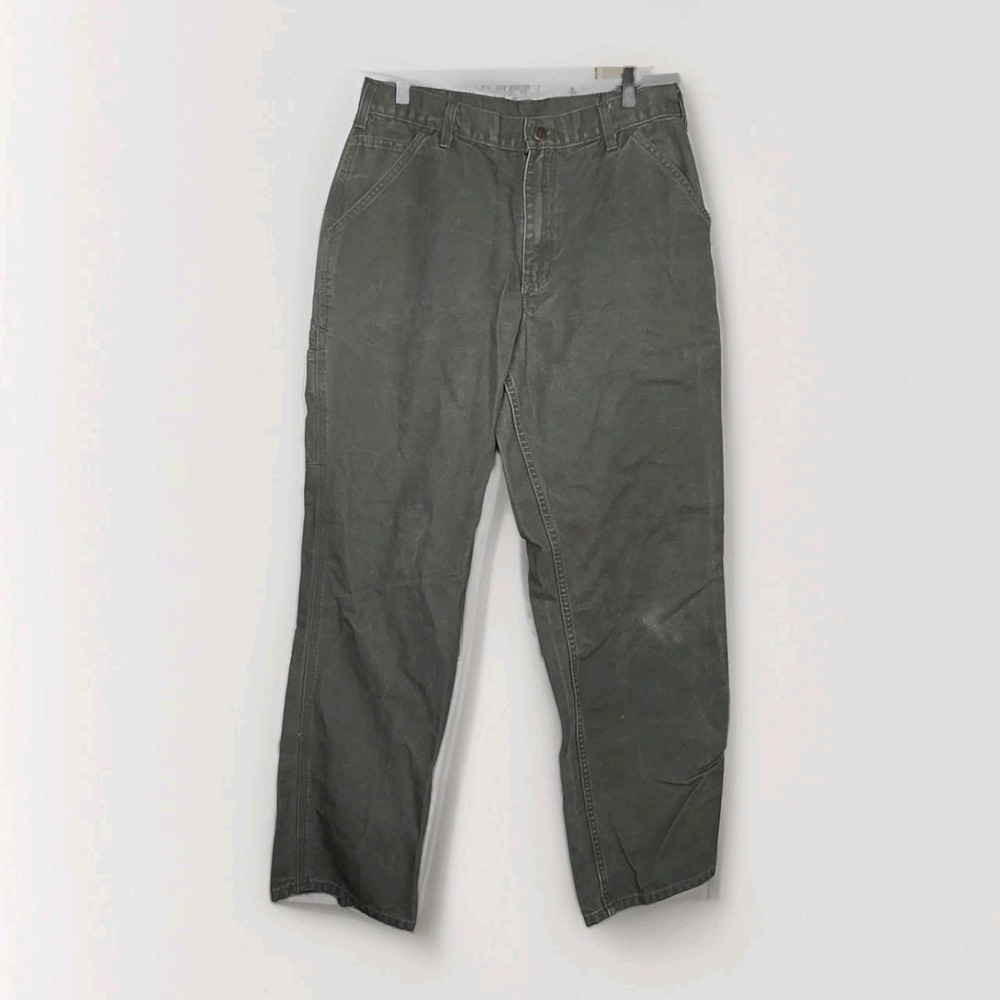 Carhartt B11 MOS Original Dungaree Fit Carpenter Pants 34x32 Green Work Wear